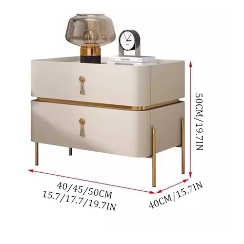 Table de chevet moderne avec poignée en métal et rangements
