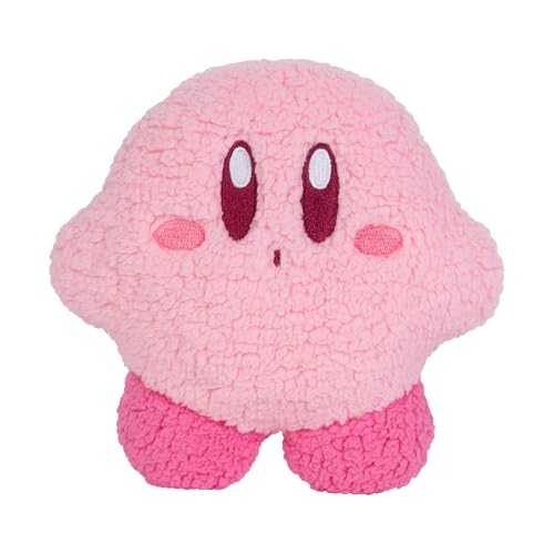 Tomy Kirby Mofulatto Kleines Plüschkissen Weiches Charakter Kissen mit Flauschiger Sherpa Oberfläche Gemütliches Dekokissen für Sofa und Schlafzimmer Geschenk für Kirby Fans und Sammler