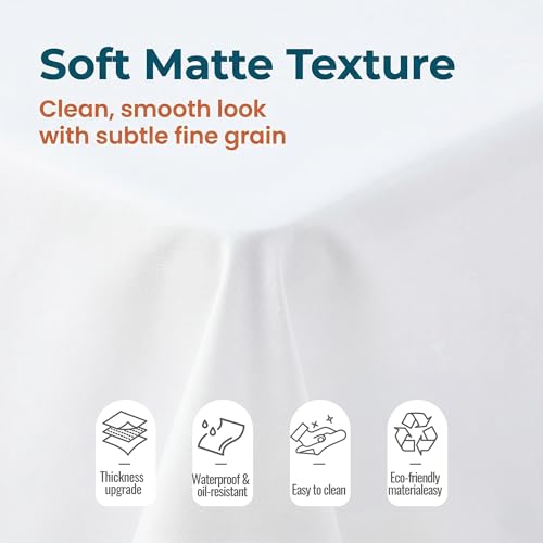 Image of Plastic Table Cloth, 10 Packs Disposable Tablecloth 54 X 108 Inch White Plastic Tablecloth for Rectangle Tables Tougher PEVA Table Cover for Party Decorations Picnic Graduation Camping Birthday