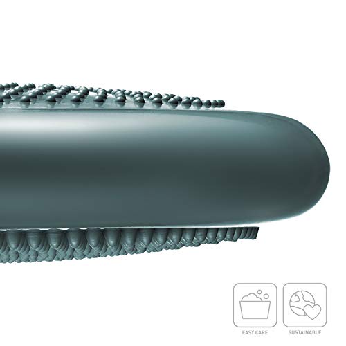 BODYMATE Ballsitzkissen inkl. Pumpe GRAU-BLAU 34cm Durchmesser - Balance-Kissen, Luftkissen, Balance Pad, Noppenkissen - Core-, Fitness-, Reha-, Koordinations- und Rückentraining
