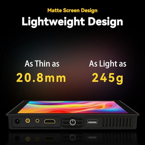 Image of PortKeys HD7T 7 inch Touch Screen DSLR Camera Field Monitor, 1000 Nits High-Bright, 4K30P HDMI Input, 3D LUT, Rec.709, Video Monitor with Sunshade for DSLR Cameras (with Battery)