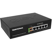 BV-Tech 5 Port Gigabit PoE+ Switch 4 PoE+ Ports | 1 Uplink Port 65W 802.3at POE-SW501G