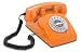 Produktbild Opis 60s Cable: Klassisches Telefon der 60er und 70er mit schwarzem Deutsche Post Pappeinleger/Retro Telefon im sechziger Jahre Vintage Design mit Wählscheibe und Metallklingel (orange)