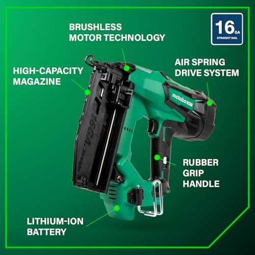 image for Metabo HPT 18V MultiVolt Brushless Cordless Finish Nailer Kit, 16 Gaug