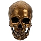 Menschliches skelett aus kunstharz: charakteristisches und exquisites design in gold- und retrofarben, totenkopfverzierung