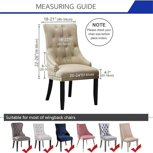 Apexbound Velvet Tufted Wingback Chair Cover Slipcovers-Accent Chair Cover Slipcover With Arm,Reusable Protector Arm Dining Chairfor Dining Room Banquet Home Decor Etc Machine Washable thumb #1
