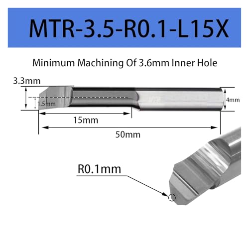 Herramienta de perforación torneado de orificios pequeños MTR carburo HRC55 acero inoxidable 2-8mm 3