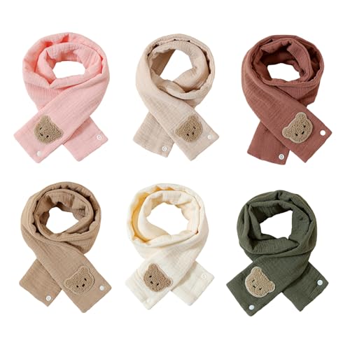 Baby Scarf Soft and Skin Friendly Bear Designed Cotton Neckerchief for Infants Toddler 0-3 Years Fall and Winter Wear4