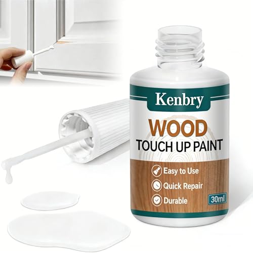 Wood Touch Up Paint, 30ml White Touch Up Pen for Wood Refinishing, Quick-Dry Paints for...