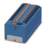 PHOENIX CONTACT PTFIX 10/18X4 BU Verteilerblock, 450 V, 32 A, Anzahl der Anschlüsse 19, Querschnitt 0,2 mm² - 6 mm², AWG 24 - 10, Breite 64,8 mm, Höhe 21,7 mm, Blau, 8 Stück