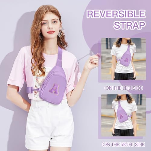 small initial sling bag for girls amp women - cute crossbody fanny pack gift