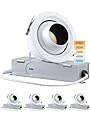 TORCHSTAR 5CCT 3 Inch Gimbal Recessed Light with J-Box, Anti-Glare Narrow Frame Super Deep Baffle, CRI90 Dimmable 573lm Adjustable Eyeball Spotlight, 27003000350040005000K, ETL, Pack of 4