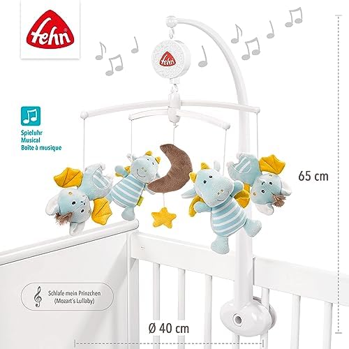 Fehn Müzik Mobil Küçük Kale - Sevimli Hayvanlarla Bebek Uyku Yardımı - Bebek Mobil Müzik Kutusu Melodi - 0-5 Ay arası Bebekler için Bebek Yatağı Oyuncak - Görsel 4