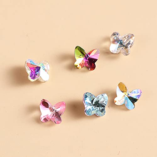 Butterfly Nail Charms- 3D Butterfly Nail Rhinestones Shiny Nail Gems -For Acrylic Nails Butterfly Nail Crystal- For Women Nail Jewelry Nail Art Supplies -Rhinestones Manicure Diy Nail Art Decorations #TOP4