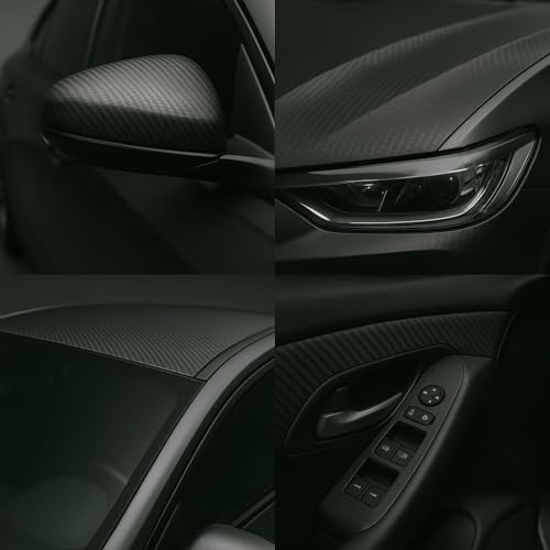 Image of Self Adhesive 4D Vinyl Carbon Fiber Textured Sheet Roll for Cars and Motorcycles, Interior /Exterior DIY Decoration | Black Carbon Fiber || (2 x 9 Ft, Carbon Wrap Film)