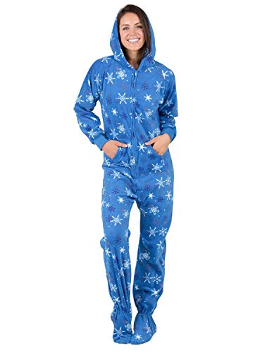 Footed Pajamas - Adult Fleece Hoodie One Pieces | One-Piece Pajama Jumpsuits for Men and Women Pjs | Unisex4