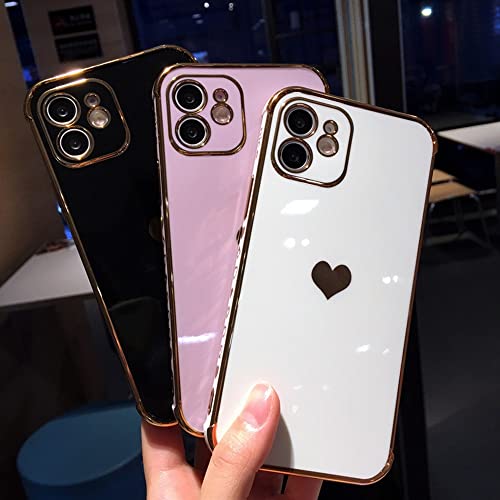 Coque silicone antichoc 6D pour iPhone 12 Pro Max : protection plaqué or