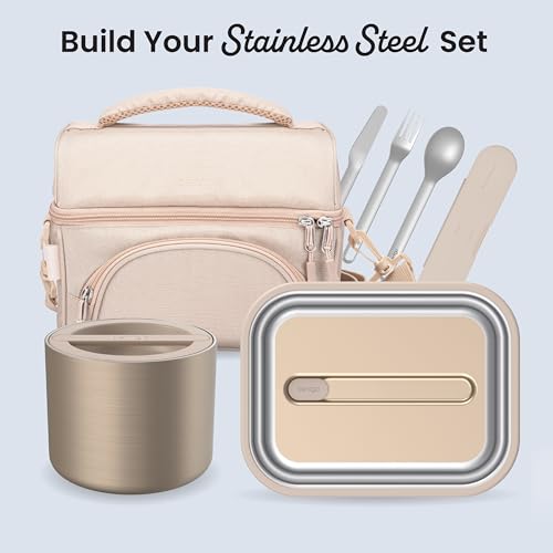 Image of Bentgo MicroSteel Leak-Proof Bento Lunch Box, Microwave & Oven-Safe