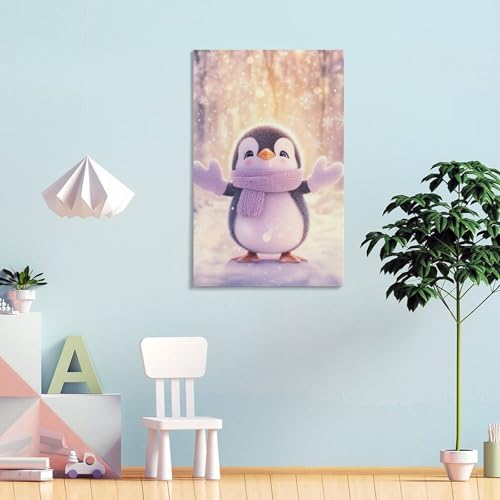 Impression sur toile pingouin 50x75cm tableau mural maison