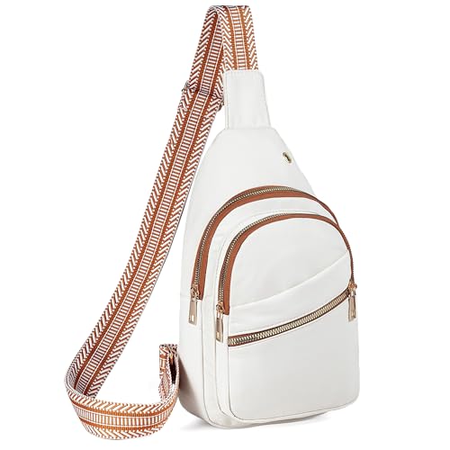 EVANCARY Bolsa tiracolo pequena para mulheres e homens, leve, transversal, ombro, mochila para o dia, V bege marrom