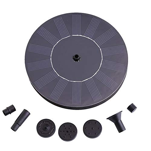 Cosiki Solar Fountain Pump,Creative Solar Power Floating Fountain Water Pump for Garden Pond Pool Fish Tank 180L/H 1.4W