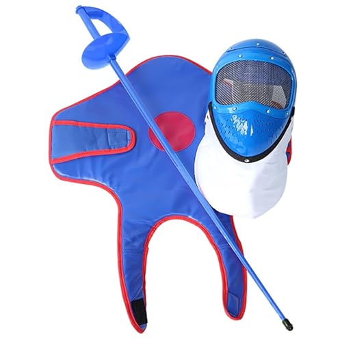 LISHAOHU Equipo De Esgrima For Niños, Set De Iniciación De 3 Piezas, Incluye Sable Flexible, Camiseta Interior Protectora Y Máscara. Ideal For Entrenamiento Infantil(Blue)