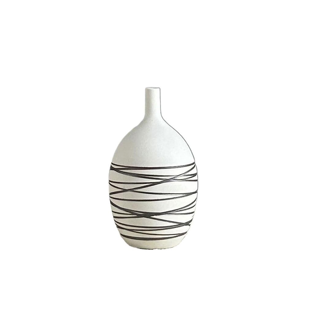 Dining Table Decor Ceramic Vase Office Flower Arrangement Vessel Chinese Style Home Hotel Entrance Ornaments Kitchen Decor(B)