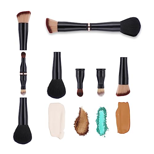 TIESOME 4-in-1 Reise-Make-up-Pinsel-Set, Doppelseitig für Foundation, Concealer & Puder - Make-up Pinsel-Set für unterwegs