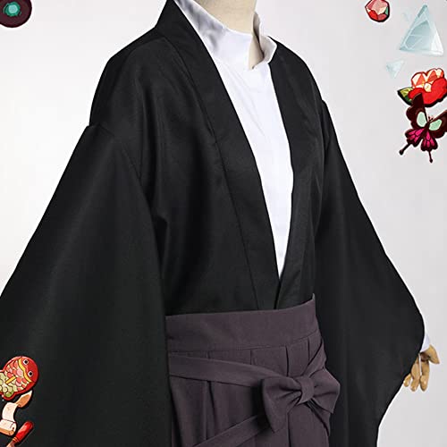 Men's Japanese Samurai Hakama Uniform Kendo Kimono Suit Aikido Judo Tradtional Martial Arts Costume (L, 17-Black) by Generic - Image 4