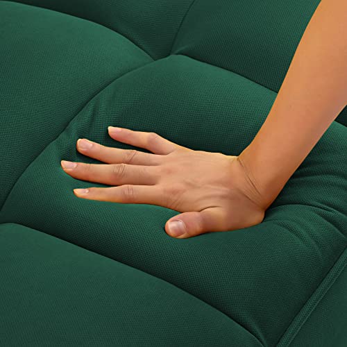 Betoko Convertible Futon Sofa Bed Sleeper Twin Size, Modern Reclining Linen Split Back Sofa Couch With Pillow Top Arm For Compact Living Room,Apartment (Green),(Ptarmfuton) #TOP6