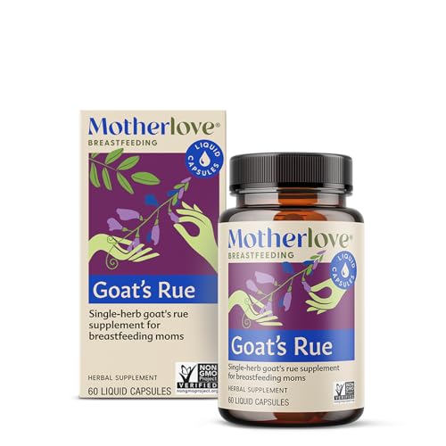 Image of Motherlove Goat’s Rue (60 Liquid caps) Lactation Supplement for Breast Tissue Development & Supporting Breast Milk Supply —Non-GMO, Organic Herbs, Vegan, Kosher, Soy-Free