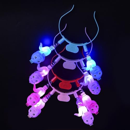 SLXLYH 5 diademas coloridas iluminadas para el pelo Happy 2025 Año Nuevo con luces LED para fiestas y festivales (cabeza de serpiente)