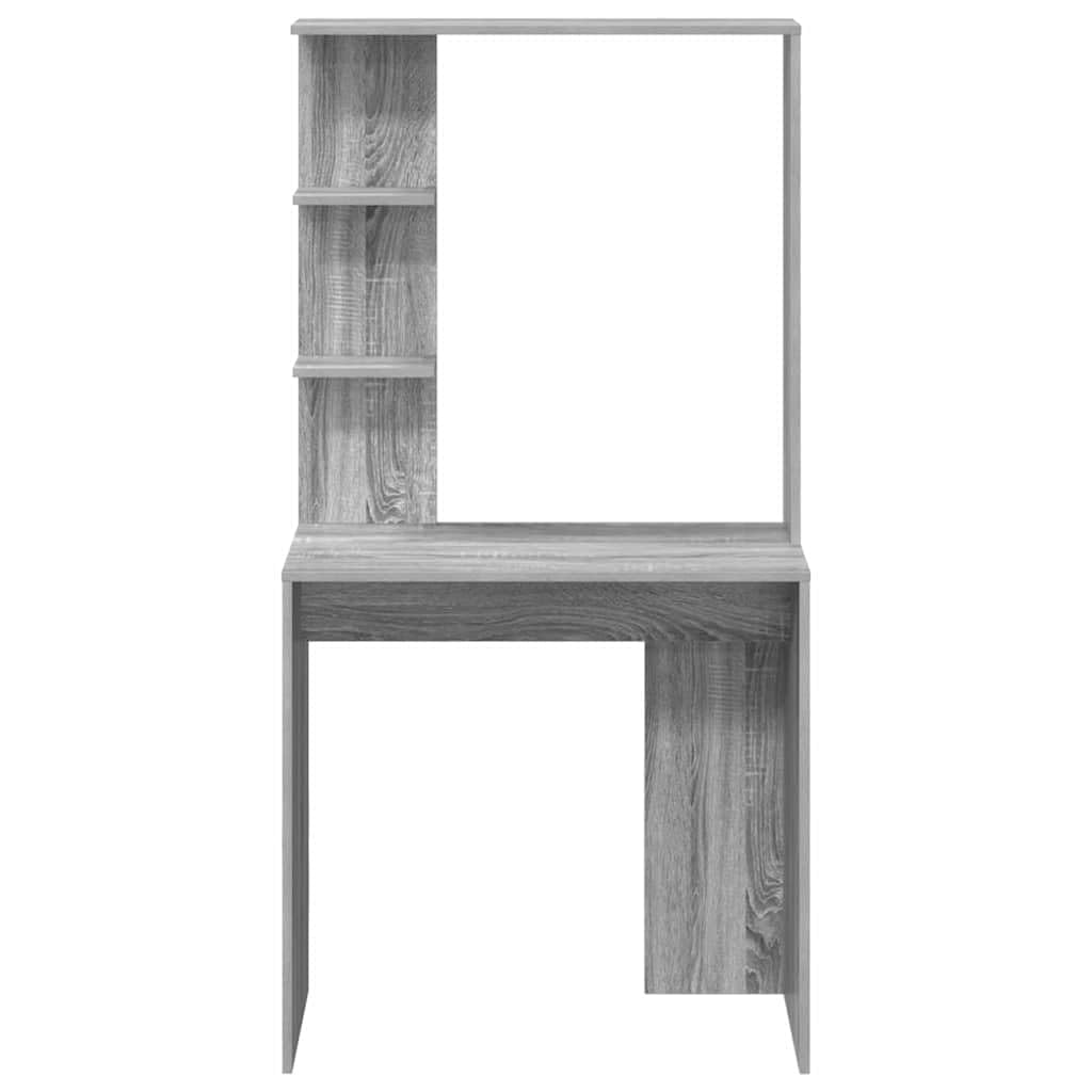 Scrivania Grigio Sonoma con Scaffali in Legno Ingegnerizzato | Ideale per studio o soggiorno, ottimizza lo spazio grazie agli scaffali integrati e alla superficie opaca.