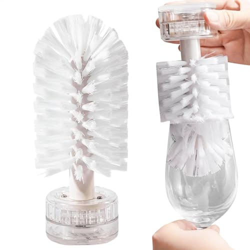 吸盤付きキッチンブラシ - 吸盤付きボトルブラシ - ガラスカップウォッシャー, ポータブルタートルスクラブブラシ ガラスボトル用ブラシ ガラス製品 ワイングラスボトル用,タートル角質除去ブラシ キッチンボトルとワインカップクリーナー デカンタと水差し用