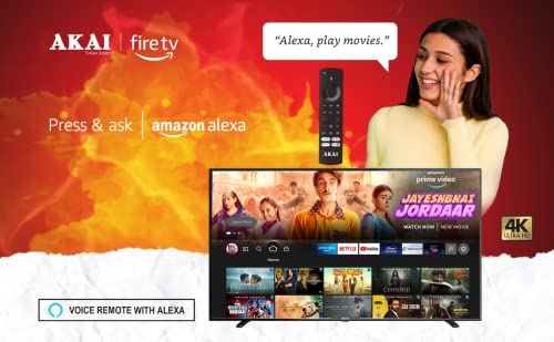 Image of AKAI 127 cm (50 Inches) 4K Ultra HD Smart LED Fire TV AKLT50U-F7VSW (Black) (2021 Model)