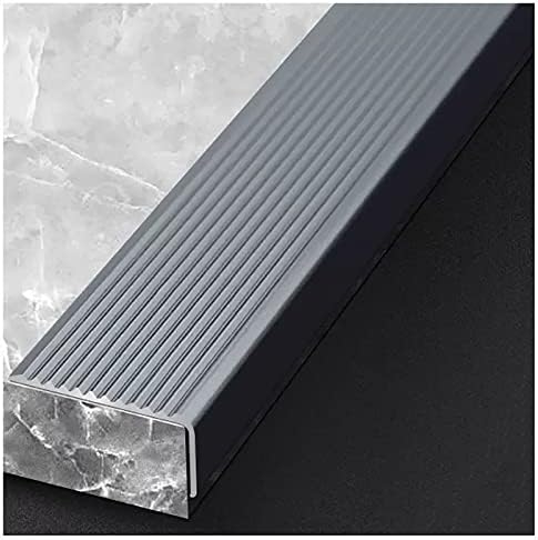 L-Shaped Anti-Slip Aluminum Stair Transition Strip - 90cm Gold Edging Trim for Tile, Wood & Laminate Floors - Durable Edge Protector & Decorative Stair Treads