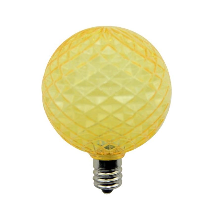 Norman Lamps LEDG50E12-YEL Yellow Christmas LED Bulb 2 Diameter E12 Base
