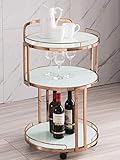 GIQKDZNUO Carrito de Cocina con Ruedas para Bar, Carrito de Servicio con botellero para Servir té y Bebidas en hoteles.