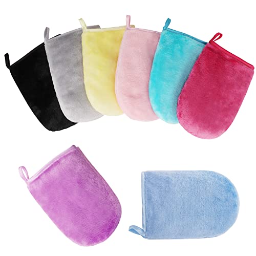 Miniatura 2 de Phogary Paquete De 8 Piezas De Manoplas De Baño Guantes Para Lavarse Tamaño 15x21 Cm De Vellón De Coral Premium, 8 Colores