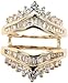 Purvika Jewels 3Ct Round Lab Created Diamond Wedding Enhancer Wrap Guard Ring, 14k Yellow Gold Finish, Silver 925 (Yellow, 4.5)