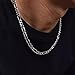 Porment Italy 925 Sterling Silver Figaro Chain Necklace for Women and Men, 4mm Hypoallergenic Nickel-Free Silver Necklace Chain, Lobster Clasp Mens Chains Durable Waterproof Gift Ready Jewelry