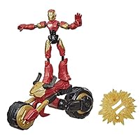 Marvel Bend and Flex - Flex Rider Iron Man 6" Flexible Action Figure with 2-in-1 Motorbike, Toys for Kids Ages 6+, F0244