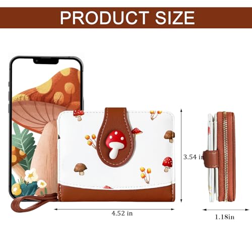 Image of Sunwel Fashion Girls Cutest Prints Wallet Card Slots Small Wallet with Zipper Coin Pouch Wallet for Women