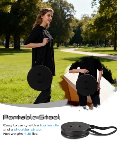 Image of Spisces 2026 Heavy Duty XXL Collapsible Stool | 1000lbs Capacity, 20-in Taller & 13-in Wider Foldable Retractable Telescoping Stool for Adults, Oversized Camping, Fishing, Concert, Event, Stadium