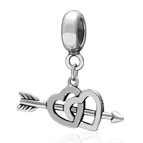 Heart &Arrow Charm 925 Sterling Silver Love Beads fit for DIY Charms Bracelets