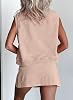 KevaMolly Womens Travel Outfits Summer Lounge Set 2 Pieces Mineral Wash Cotton Tank Top Lined Split Athletic Skirt Set Smoke Gray M #1