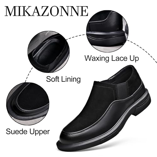 Men's Genuine Leather Splicing Casual Loafers Comfort Round Toe Breathable Slip On Driving Shoes Bussiness Office Dress Loafers3