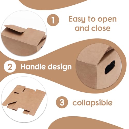 AUEFUDQ Set mit 6 Miniatur Umzugskartons für Basteln und Dekoration, 8x4,3x5cm, Ideal für Wichtelszenen und Puppenhäuser