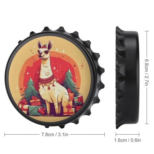 Décapsuleur aimant de réfrigérateur cadeau original motif alpaga pour proche et collègue