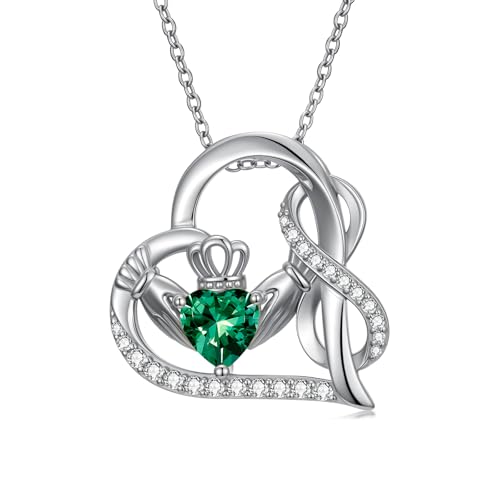 Dralox Claddagh�C���t�B�j�e�B�l�b�N���X�A�����p�AS925�X�^�[�����O�V���o�[�z���C�g�S�[���h���b�L�a���΃C���t�B�j�e�B���u�n�[�g�y���_���g�l�b�N���X �A�C���b�V���W���G���[ �L�O���a�����M�t�g, �X�^�[�����O�V���o�[, ��΂Ȃ�